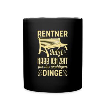 Offizielles Ruhestand Shirt für Rentner - Tasse einfarbig - Schwarz - Vorne
