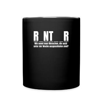Rentner Kreuzworträtsel Worträtsel Ruhestand - Tasse einfarbig - Schwarz - Vorne
