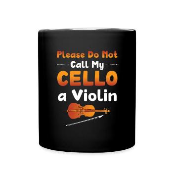 Cello Instrument Orchestra Classical Music School - Full Colour Mug - black - Front