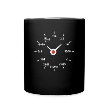 Clock with mathematical formulas for math teachers - Full Colour Mug - black - Front