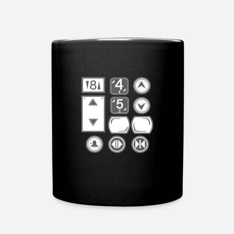 Elevator Lift Elevator Buttons Elevator - Full Colour Mug - black