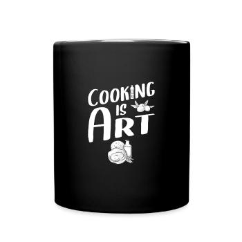 la cuisine est un art - Chef et artiste - Mug uni - noir - Devant
