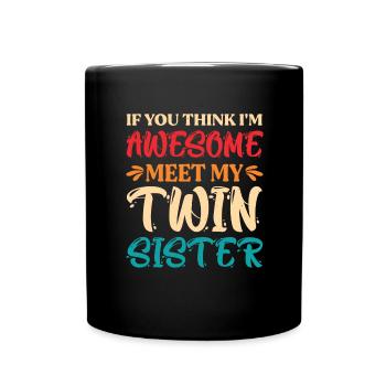 Gemini Twin Sister Siblings - Full Colour Mug - black - Front