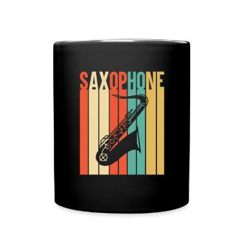 Saxofon Saxofonist Saxophon Musik Saxophonespieler - Tasse einfarbig - Schwarz - Vorne