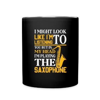 Saxophone Saxophone Saxophone Saxophone Musique Saxophone Joueur - Mug uni - noir - Devant