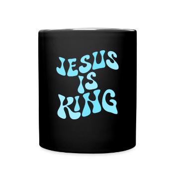 Jesus ist K�nig Christian Glaube inspirierende Jes - Tasse einfarbig - Schwarz - Vorne