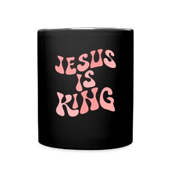 Jesus ist K�nig Christian Glaube inspirierende Jes - Tasse einfarbig - Schwarz - Vorne