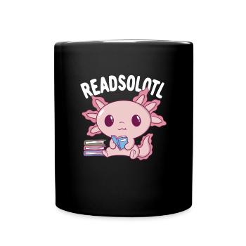 Readsolotl Axolotl Buchliebhaber Reading Axolotl - Tasse einfarbig - Schwarz - Vorne