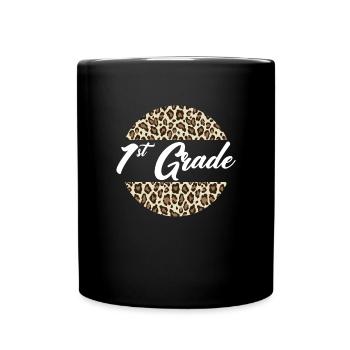 1. Klasse Cheetah Print School Lehrer �ler - Tasse einfarbig - Schwarz - Vorne
