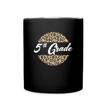5. Klasse Cheetah Print School Lehrer �ler - Tasse einfarbig - Schwarz - Vorne