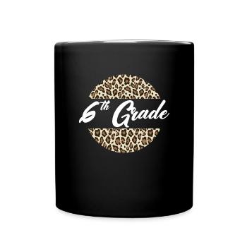 6. Klasse Cheetah Print School Lehrer �ler - Tasse einfarbig - Schwarz - Vorne