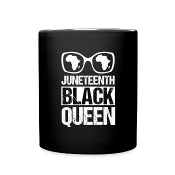 Afro Woman Juneteenth Day My ancestors were - Full Colour Mug - black - Front