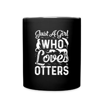 Otter Otter Sea Otter Water Marten Girl - Full Colour Mug - black - Front