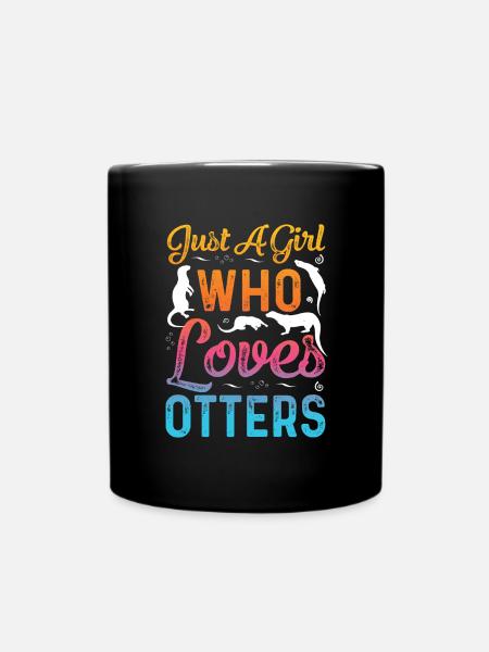 Otter Fischotter Seeotter Wassermarder Mädchen - Tasse einfarbig - Schwarz