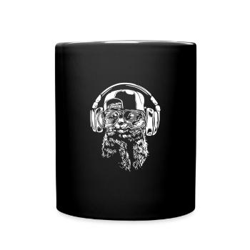 Suricates avec des écouteurs et des lunettes de soleil cool - Mug uni - noir - Devant
