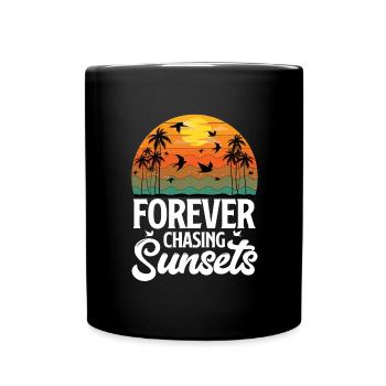 Vacances en famille Plage Vacances Été Soleil Palmiers - Mug uni - noir - Devant
