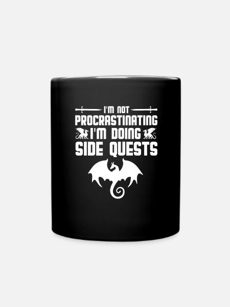 Je n’hésite pas, je fais des quêtes secondaires RPG Table - Mug uni - noir