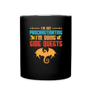 Je n’hésite pas, je fais des quêtes secondaires RPG Table - Mug uni - noir - Devant