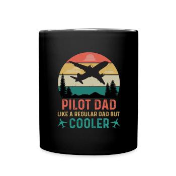 Pilot Flugzeug Segelflugzeug Flugsport Papa Vater - Tasse einfarbig - Schwarz - Vorne