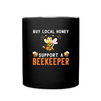 Bienen Imkerei Imker Honig Bienenzüchter Lustig - Tasse einfarbig - Schwarz - Vorne