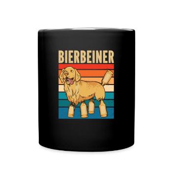 Bierbeiner für Biertrinker Bier - Tasse einfarbig - Schwarz - Vorne