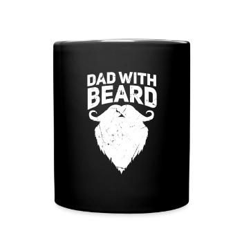 Père barbu Père avec barbe - Mug uni - noir - Devant
