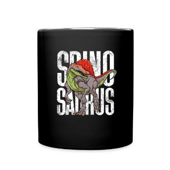 Spinosaurus Dinosaurier Kinder Dinosaurier Illustr - Tasse einfarbig - Schwarz - Vorne