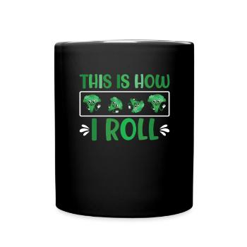 Broccoholic Healthy Vegetables Meatless Vegan - Full Colour Mug - black - Front