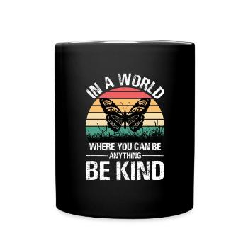 Schmetterling Sei dein eigener Schmetterling - Tasse einfarbig - Schwarz - Vorne