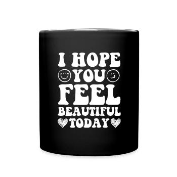 pensées positives vie positive - Mug uni - noir - Devant