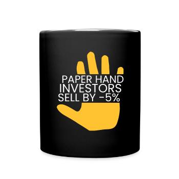 Paper hands sell by -5% - Full Colour Mug - black - Front