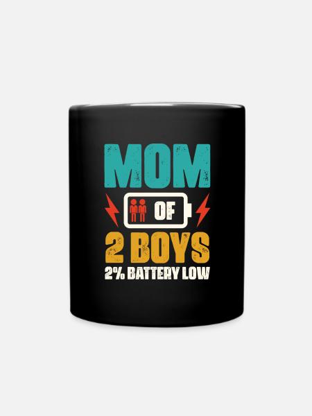 Mama Von Zwei Jungs Mutter Muttertag - Tasse einfarbig - Schwarz