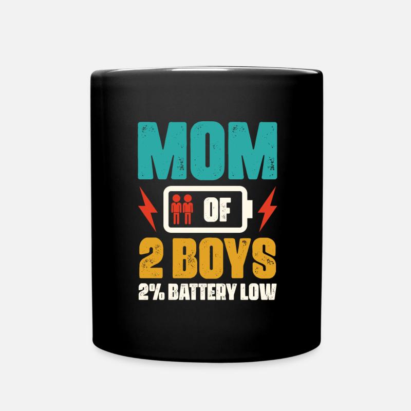 Mama Von Zwei Jungs Mutter Muttertag - Tasse einfarbig - Schwarz