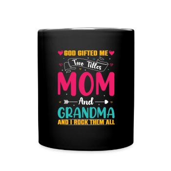Beste Oma Mama Kinder Enkel Spruch Geschenk - Tasse einfarbig - Schwarz - Vorne