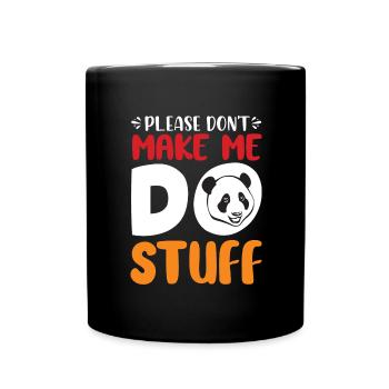 Panda Fell Kuscheltier Herz Japan Asien China - Tasse einfarbig - Schwarz - Vorne
