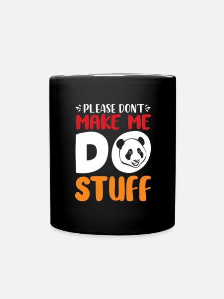 Panda Fur Cuddly Toy Heart Japan Asia China - Full Colour Mug - black