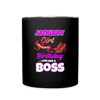 Januar Geburtstag Lustiges Geschenk - Tasse einfarbig - Schwarz - Vorne