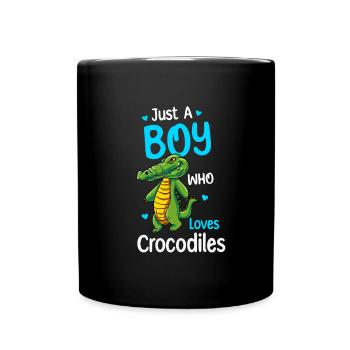 Nur Ein Junge, Der Krokodile Liebt - Tasse einfarbig - Schwarz - Vorne