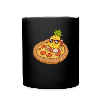 Hawaiianische Pizza Pepperoni und Ananas Hawaiiane - Tasse einfarbig - Schwarz - Vorne