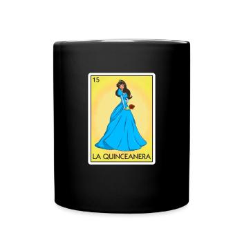 La Quinceanera Card Mexikanische Lotterie Quincean - Tasse einfarbig - Schwarz - Vorne