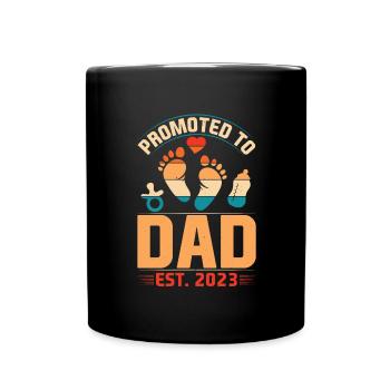 Papa 2023 Zukünftiger Vater Geschenkidee - Tasse einfarbig - Schwarz - Vorne