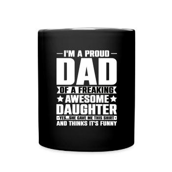 Fête des Pères Père Fille Cadeau Papa Princesse - Mug uni - noir - Devant