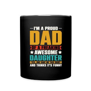Fête des Pères Père Fille Cadeau Papa Princesse - Mug uni - noir - Devant