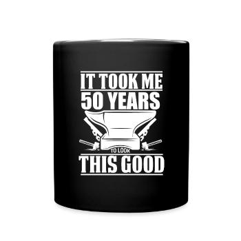 50 Jahre Alter Schmied 100% Geprüfte Qualität Und - Tasse einfarbig - Schwarz - Vorne