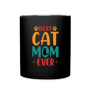 Katzen Mama Mietz Haustier Kater Katzenliebe Katze - Tasse einfarbig - Schwarz - Vorne
