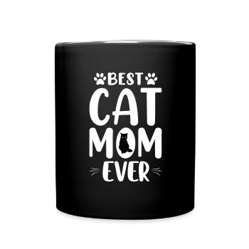 Katzen Mama Mietz Haustier Kater Katzenliebe Katze - Tasse einfarbig - Schwarz - Vorne