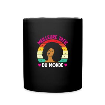 Meilleure tatie monde vintage femme noire - Mug uni - noir - Devant