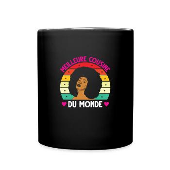 Meilleure cousine monde vintage femme noire - Mug uni - noir - Devant