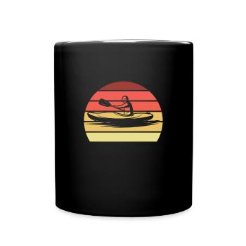Kajak Retro Kanu - Tasse einfarbig - Schwarz - Vorne