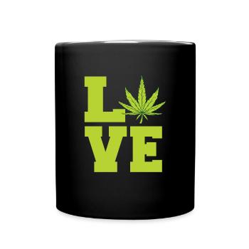 J’adore le cannabis biologique - Mug uni - noir - Devant